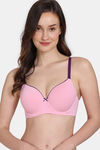 Zivame Beautiful Basics Padded Wired 3/4th Coverage T-Shirt Bra - Prism Pink — thumbnail 1